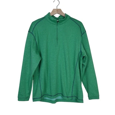 Pullover Pebble Beach Performance Para Hombre M Verde 1/4 Cremallera Foto 1 de 4