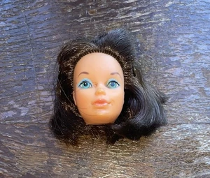 Cabeza de muñeca Steffie vintage Mattel Barbie manos ocupadas morena ojos azules Hong Kong - Imagen 1 de 8