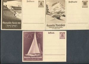 Reich tedesco seconda guerra mondiale: 3 stazionari olimpici del 1935 e 1936 - zecca - Foto 1 di 1