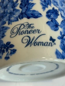 Pioneer Woman Blue Rose Travel Mug - Picture 1 of 14