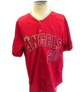 California Angels #20 Juan Rivera Jersey Vtg 2006-07 Men's 44 Red Sewn Alternate - Picture 1 of 9