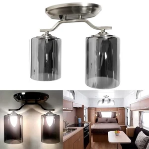 12V RV Interior Glass Shade LED Dinette Ceiling Pendant Light Fixture Warm White - Picture 1 of 7