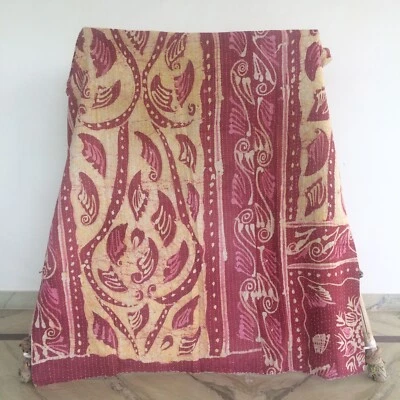 Cobertor boêmio vintage Kantha duplo lance boêmio 1 peça colcha Ralli Gudari - Imagem 1 de 2