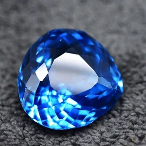 5.65Ct Certified Natural Royal Blue Sapphire Nigeria Pear Cut Loose Gemstone - Picture 1 of 5