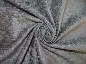 20 Meter Zephyr Gunmetal Grau Plüsch Stoff Vorhang Polster Kissen - Bild 1 von 18