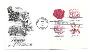 1876-79 Flowers, ArtCraft, plate block FDC - Picture 1 of 1