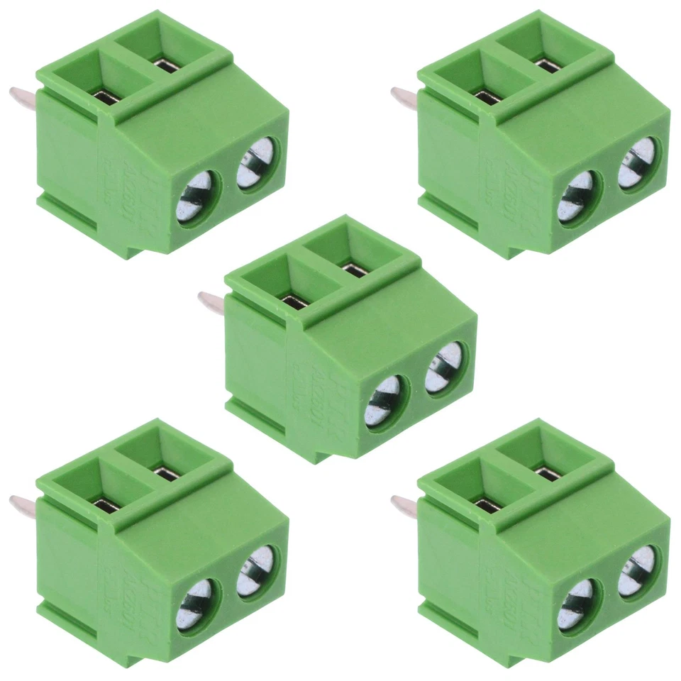 5 x 2-Way 3.81mm PCB Terminal Block Green 10A 150V - Image 1 of 1