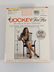 NOS Vintage Jockey for Her Pink Champagne Pantyhose M 1991 Control Top Strumpfwaren - Bild 1 von 2