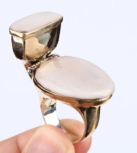 TOILET WITH SURPRISE INSIDE SIMULATED .925 SILVER & BRONZE RING SIZE 9 #15198