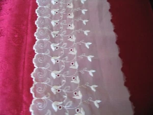 Trim Lace Organza Embroidered 6 yards and 24 inches Vintage New - Picture 1 of 4