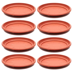 8 Pack Round Plastic Plant Saucer Drip Trays, Terracotta Planter Base (12 Inch) - Picture 1 of 7