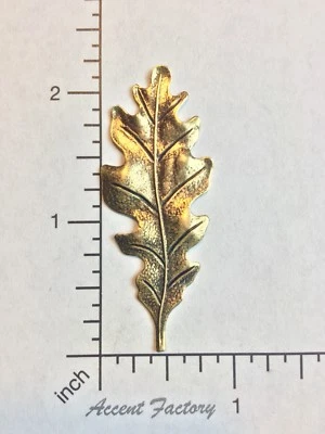 32563 2 Piezas Latón Oxidado Victoriano Grande Hoja de Roble Joyería Hallazgo Foto 1 de 3