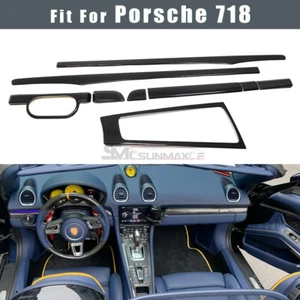 Carbon Console Dashboard Trim For Porsche 911 Carrera 718 Boxster Cayman 982 - Picture 1 of 9