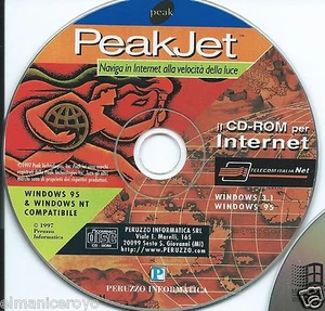 VINTAGE CD PEAKJET IL CD ROM PER INTERNET TELECOM ITALIA WINDOWS 95 3.1 NT 1997 - Picture 1 of 1
