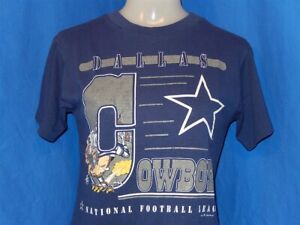 vintage 80s DALLAS COWBOYS BLUE JACK DAVIS CARTOON FOOTBALL NFL t-shirt YOUTH M