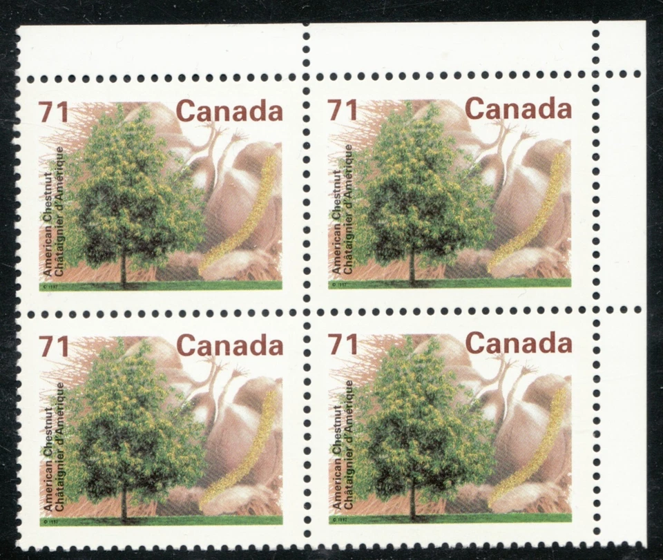 1995 - #1370 UR Pl. Blank Corner Block - Canada Fruit Tree Definitive - cv$7.50 - Image 1 of 1