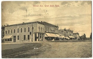Great Bend Kansas KS Forrest Avenue 1910 - Imagen 1 de 2