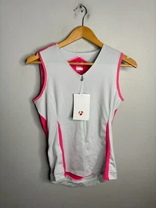 NWT Bontrager Vella Sleeveless full Zip Cycling Jersey Women' s M White 2430 - Picture 1 of 6