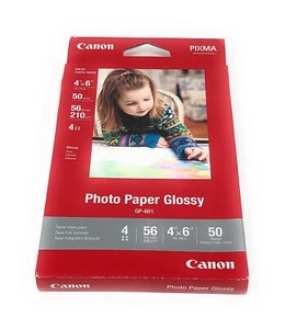 Cannon Photo Paper 4x6 Glossy Finish 50 Sheets Per Pack High Gloss GP-601 New - Picture 1 of 5