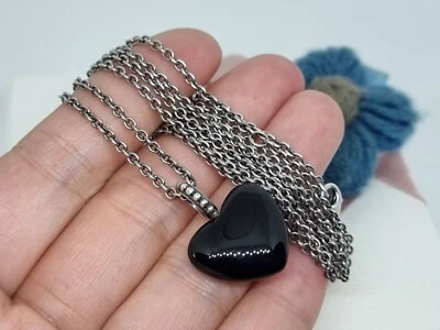 Genuine Pandora Mi Amor Black Onyx Heart Pendant Necklace  80cm 💕 S925 ALE   — 第 1/4 张图片