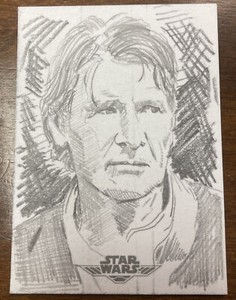 Star Wars Battle Plans-Han Solo Sketch-1/1-Dam Riveron Artist 