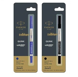 Parker Quink Rollerball Roller Ball Pen Refills Ultra Fine UF 0.5 mm Blue Black - Picture 1 of 3