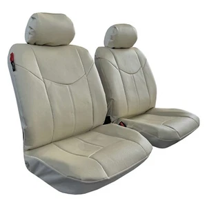 For Nissan Navara Beige Faux Leather Front Car Seat Covers, 2pcs/pack - Picture 1 of 6
