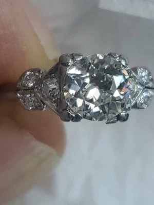 Anillo de platino antiguo con certificado Gia Foto 1 de 4