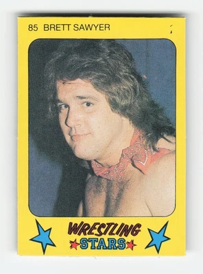 Monty Gum Wrestling Stars #85 1986 Brett Sawyer excelente Foto 1 de 2