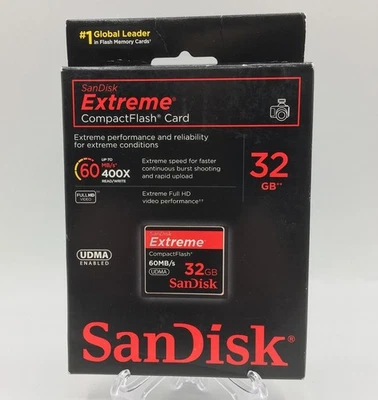 SanDisk 32 GB Extreme CF Memory Card 60MB/S - Black.Red (SDCFX-032G-X46) - Image 1 of 2