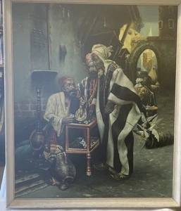 An Orientalist Oil Painting After Charles Wilda ‘Strike a Bargain’ 57 By 47cm - Picture 1 of 20