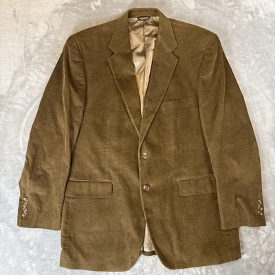 Chaps Men’s 44L Brown Corduroy Blazer Sport Coat – 100% Cotton, Classic Fit - Image 1 of 4