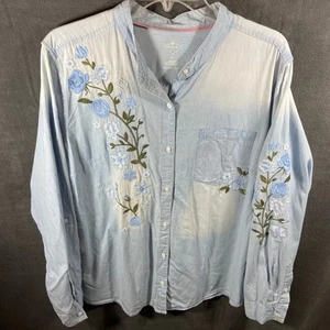 sjb women top XL cottagecore embroidered boho hippie festival floral bloomcore - Picture 1 of 8