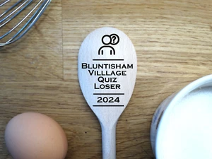 Quiz Loser Wooden Spoon for Last Place Joke Gift PTA Village Community Pub Quiz - Picture 1 of 2