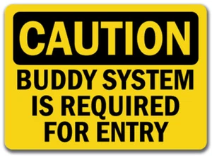 Caution Sign - Buddy System Is Required For Entry - 10" x 14" OSHA Safety Sign - Picture 1 of 1