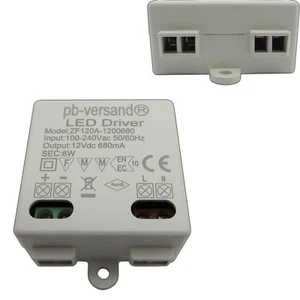 LED Trafo 8 Watt mini (41x57x20mm) 12V DC Ultraflach klein Netzteil Einbautrafo - Bild 1 von 4