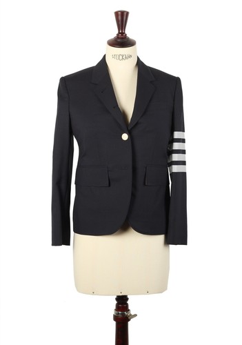 Cappotto sportivo blazer blu New Thom Browne NEW YORK 4 bar taglia 40 IT 4 U.S.
