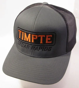 TIMPTE Trucker Hat Men Gray Adjustable Black Mesh Cedar Rapids Iowa Snap Cap New - Picture 1 of 9