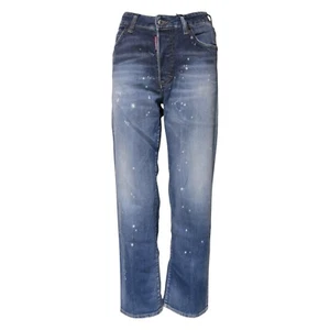 DSQUARED2 Jeans Blue Washed Cotton Mid Waist Straight Trouser IT38/US4/XS 620usd - Picture 1 of 5