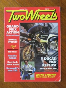 Revista Two Wheels agosto 1986 - Ducati, Wayne Gardner, Yamaha FJ1200 - Imagen 1 de 5