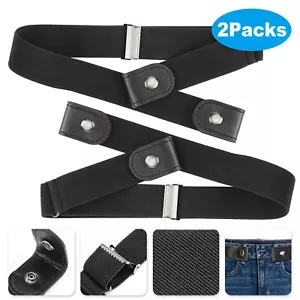 2 Pack Buckle-free Elastic Invisible Waist Belt For Jeans No Bulge Hassle Women - Picture 1 of 10