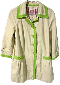 Juicy Couture Ladies Small Casual Car Coat Tan Green EUC - Picture 1 of 8