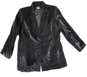 Harve' Benard schwarzer Satin Blazer Jacke Damen 16W - Bild 1 von 10