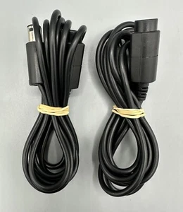 2 PC GAMECUBE 6' foot BLACK Controller Extension Breakaway Cable Cord TESTED X2 - Picture 1 of 4