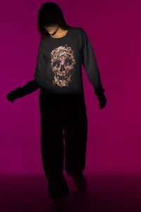 Personalized Women's Sweatshirt Printed In France Black Color - Picture 1 of 11