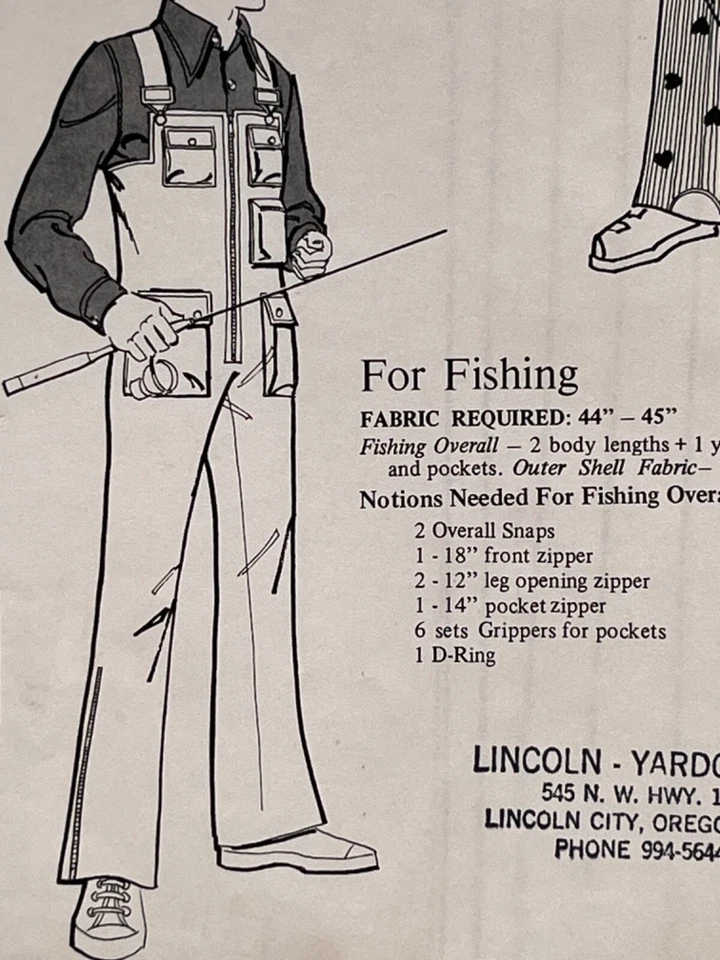 1971 Vintage Daisy Kingdom SPORTS OVERALL Skiing Fishing Jumpsuit Waist 22.5-36" - Image 1 of 4