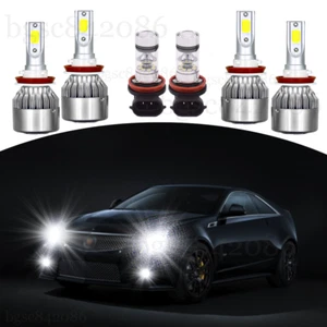 For 2008-2014 Cadillac CTS Sedan 6x 6000K LED Headlight Bulbs Hi/Low + Fog Light - Picture 1 of 11