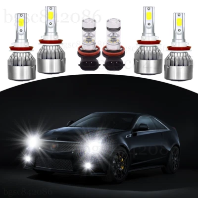 For 2008-2014 Cadillac CTS Sedan 6x 6000K LED Headlight Bulbs Hi/Low + Fog Light - Image 1 of 4