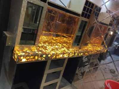 "Yellow Agate Countertop – Agate Kitchen & Bathroom Vanity Slab Decor" - Image 1 of 3