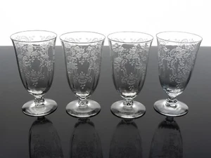 FOSTORIA MEADOW ROSA CRISTAL TRANSPARENTE 12 OZ ELEGANTES VASOS DE TÉ HELADO - JUEGO DE 4 - Imagen 1 de 8